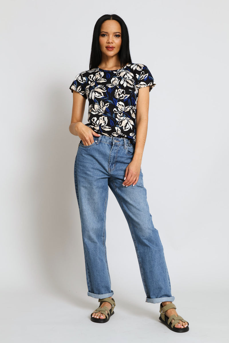 Printed Pocket Tee - Navy