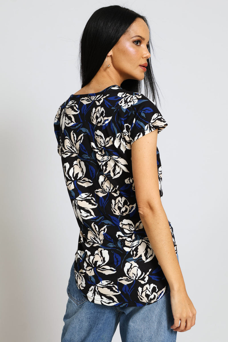 Printed Pocket Tee - Navy