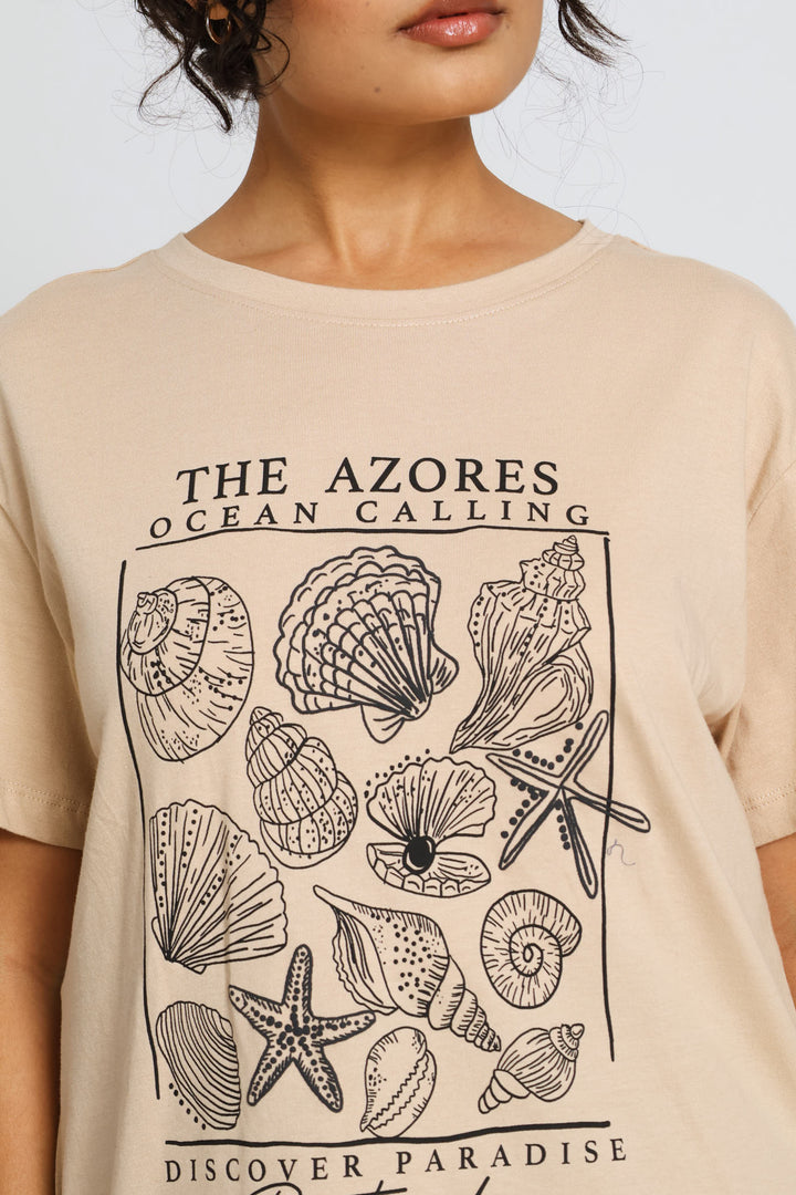Seashells Frame Top - Mid Beige