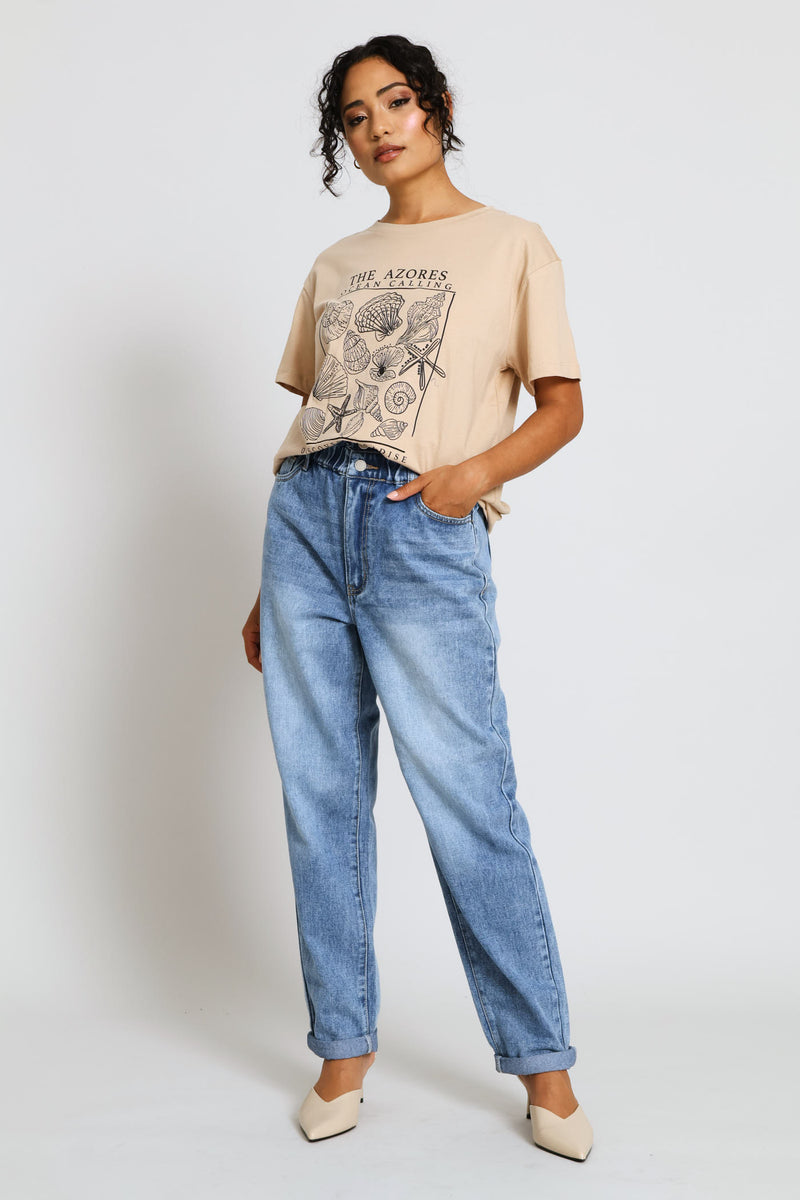 Seashells Frame Top - Mid Beige