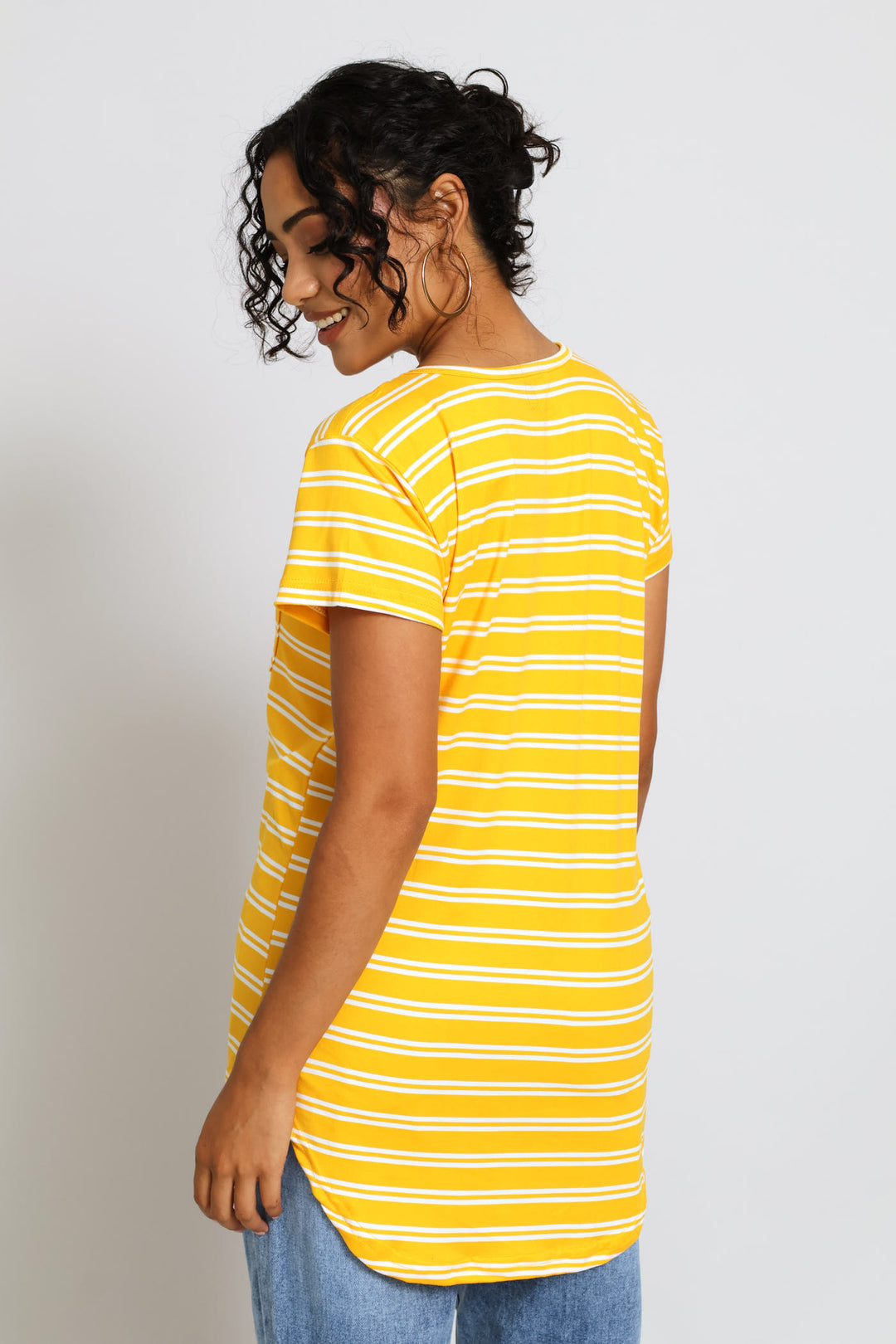 Striped Pocket Tee - Ochre
