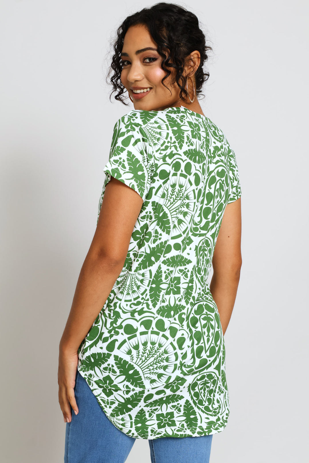 Print Pocket Tee - White/Green
