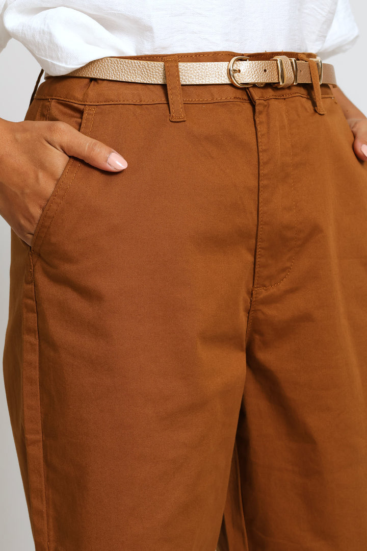 Sateen Bermuda Chino Short - Tobacco