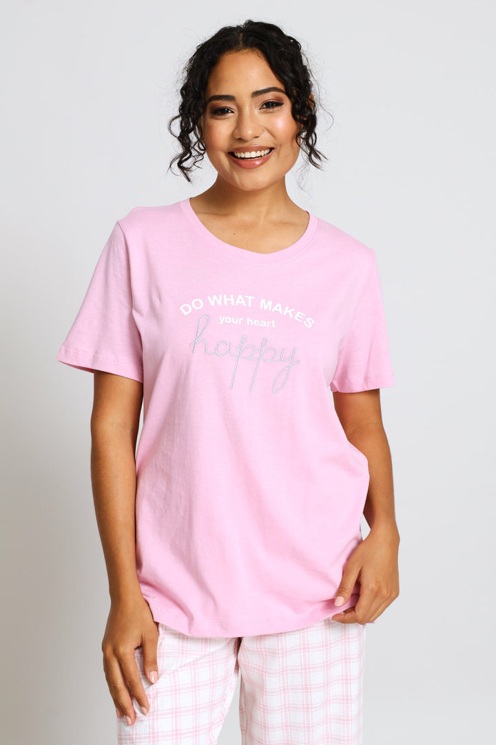 Short Sleeve Sleep Tee - Pink