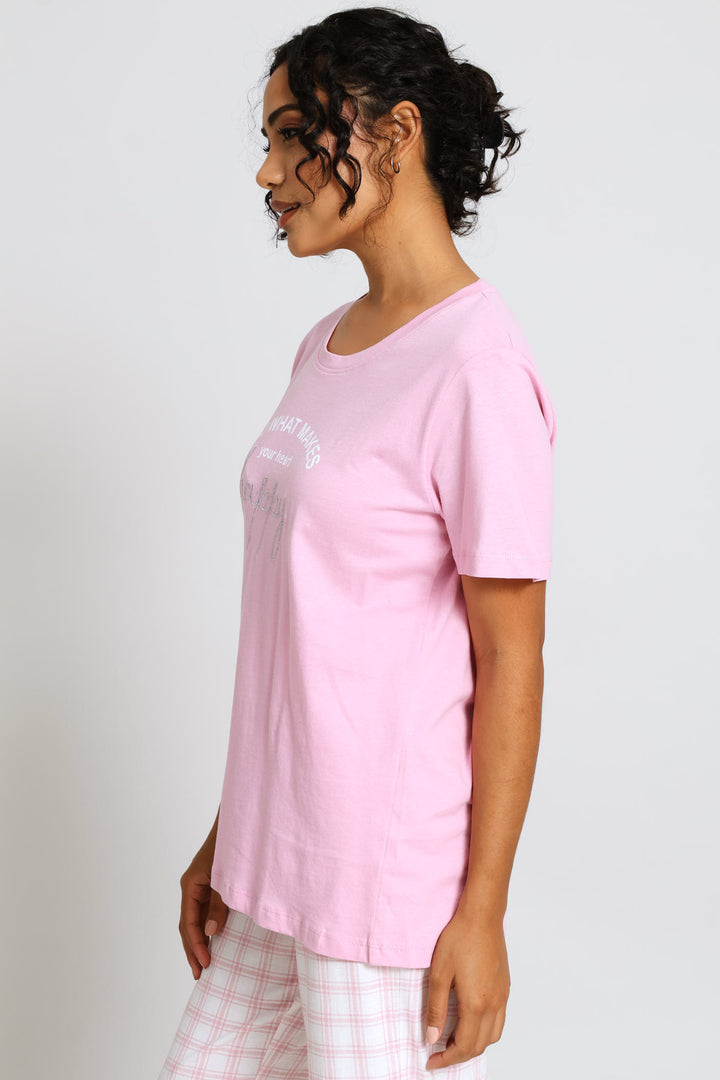 Short Sleeve Sleep Tee - Pink