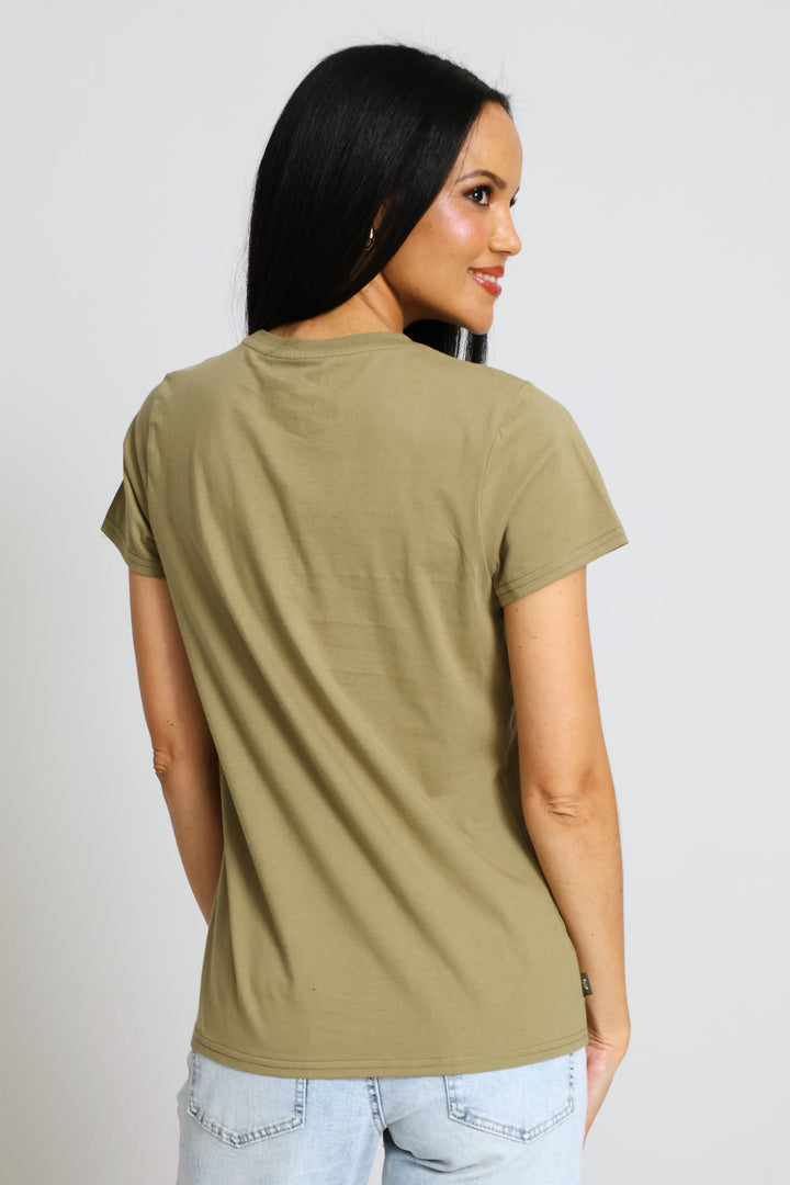Applique Tee - Olive