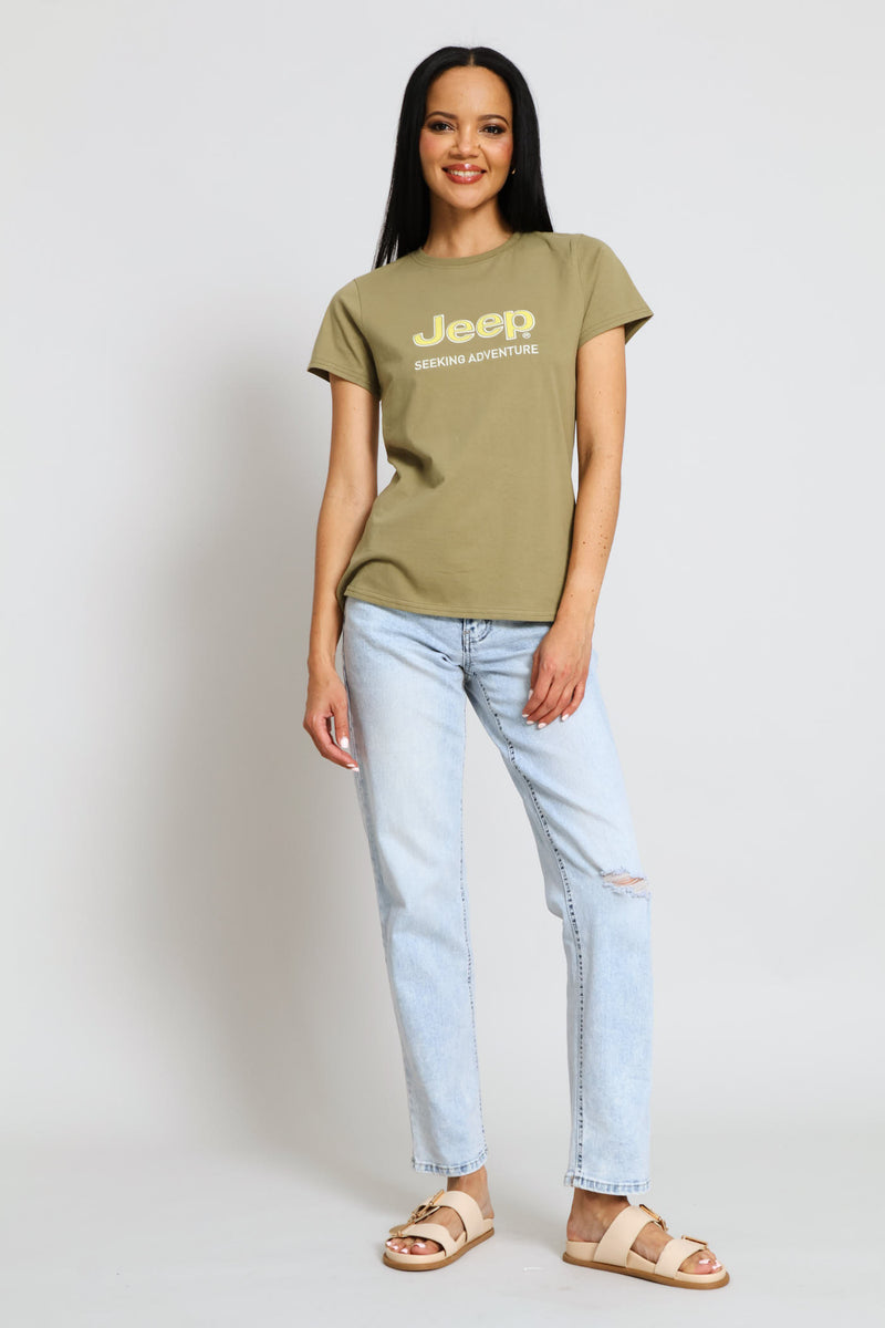 Applique Tee - Olive