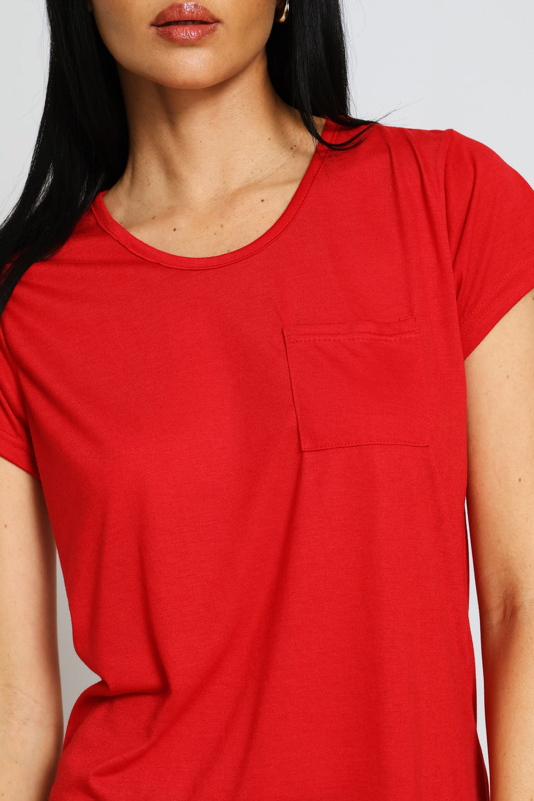 Plain Pocket Tee - Deep Red