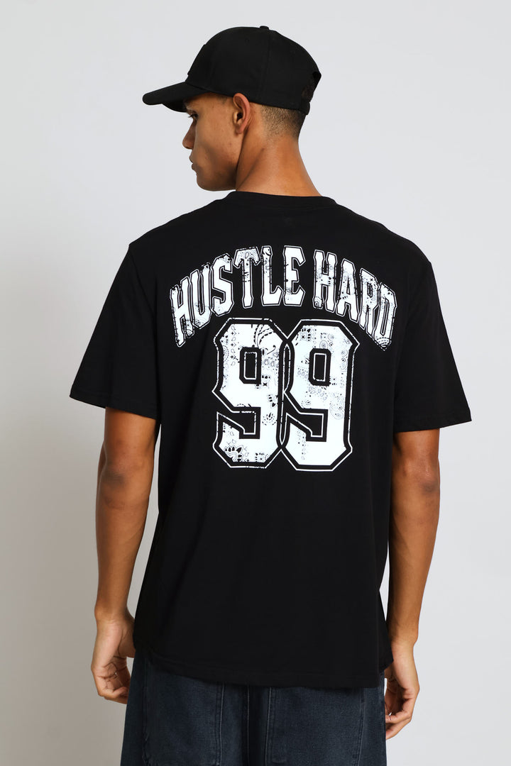 99 Front & Back Printed Tee - Black