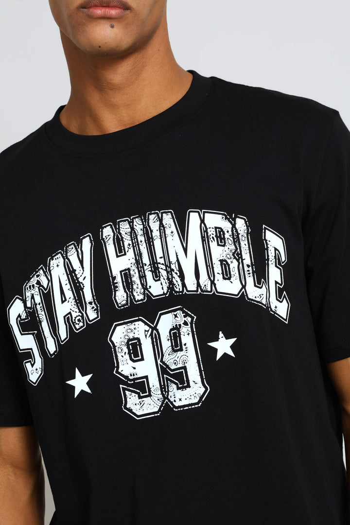 99 Front & Back Printed Tee - Black