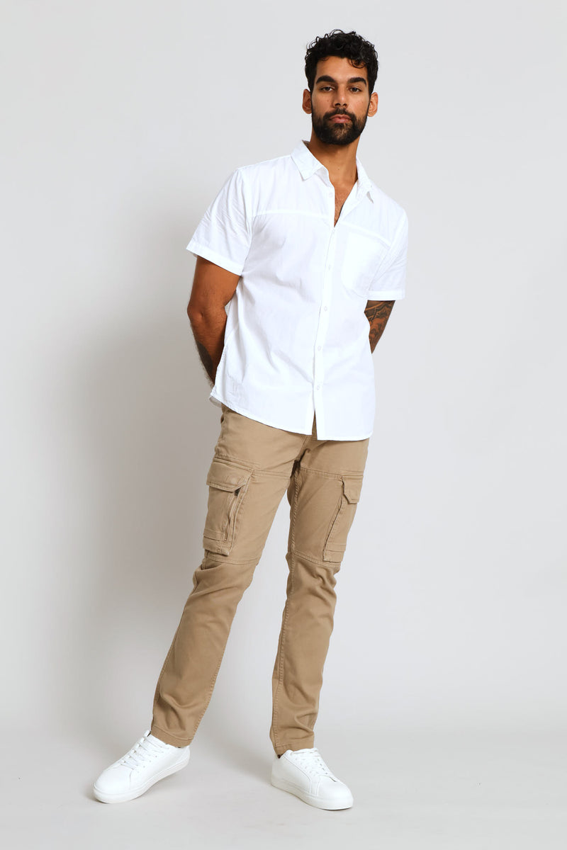 Panel Poplin Shirt - White