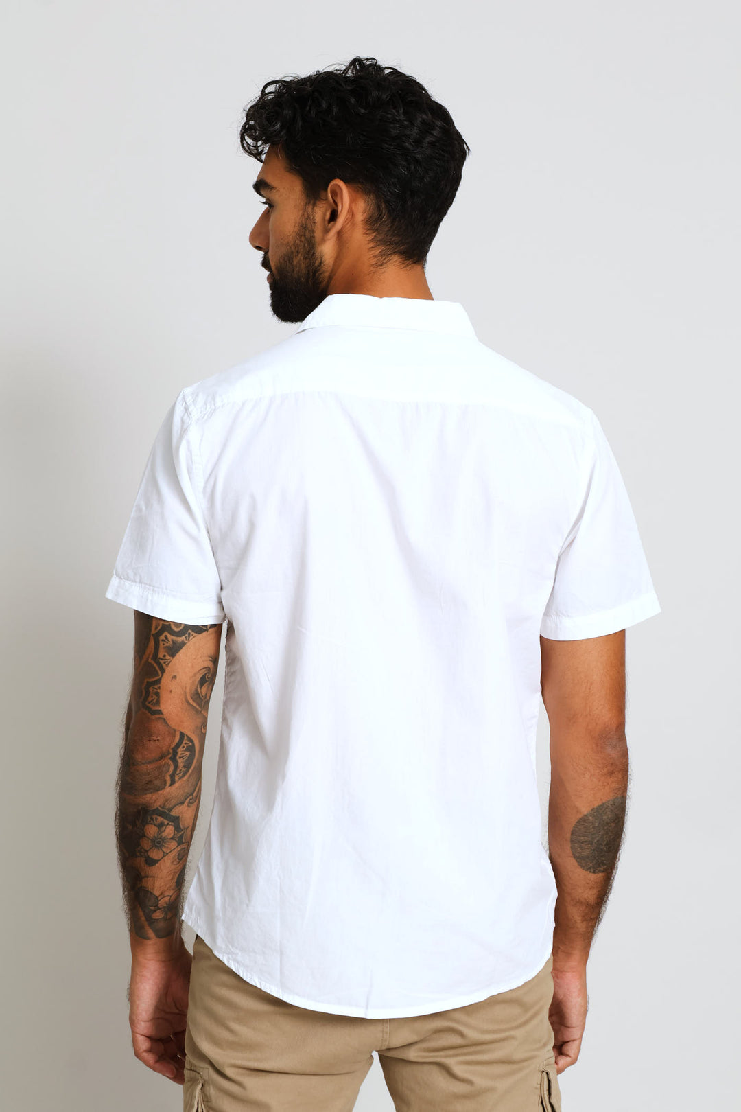 Panel Poplin Shirt - White