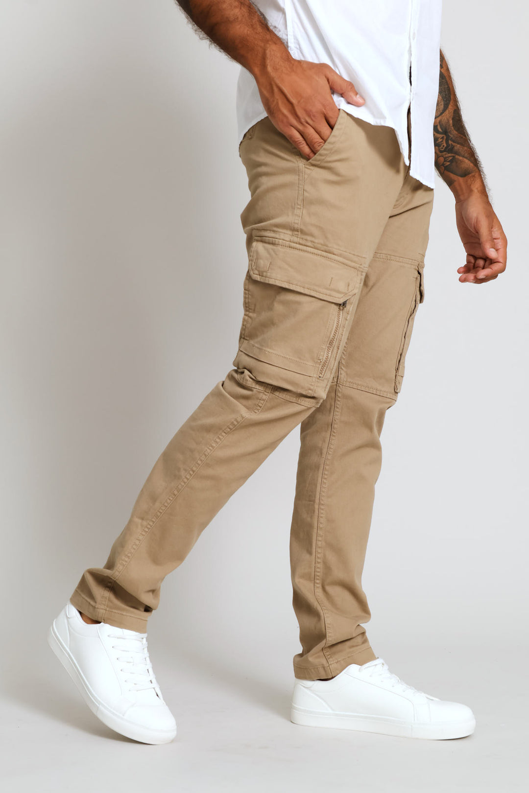 Cargo Side Bellows Pocket Pant - Taupe