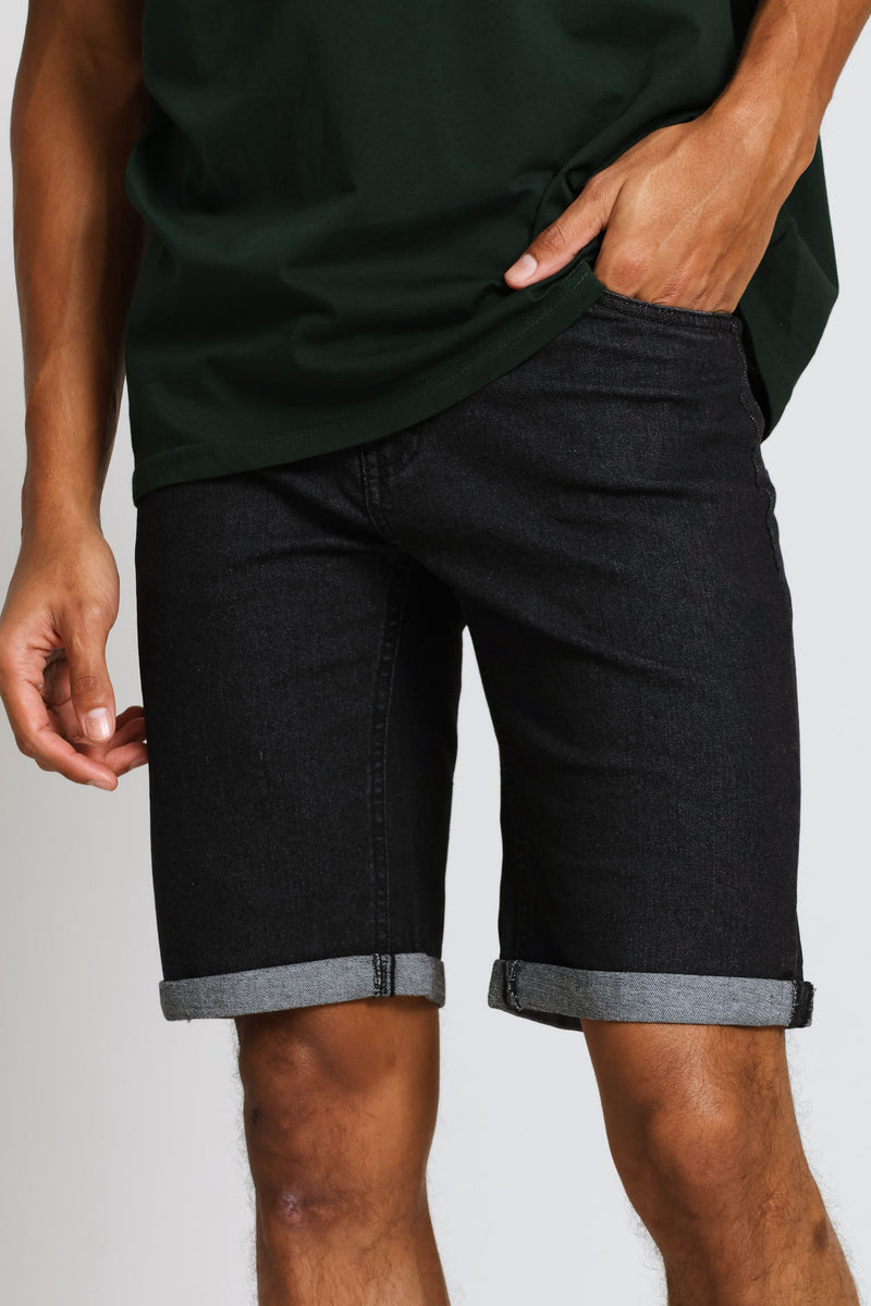 Denim Short - Black Acid