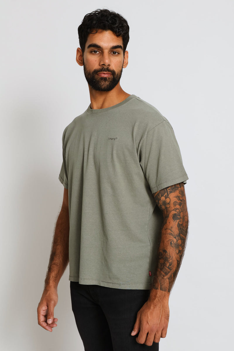 Red Tab Vintage Garment Dye Tee - Fatigue