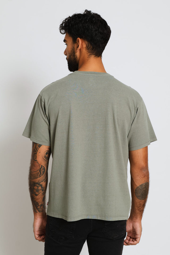 Red Tab Vintage Garment Dye Tee - Fatigue