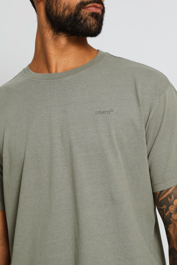 Red Tab Vintage Garment Dye Tee - Fatigue