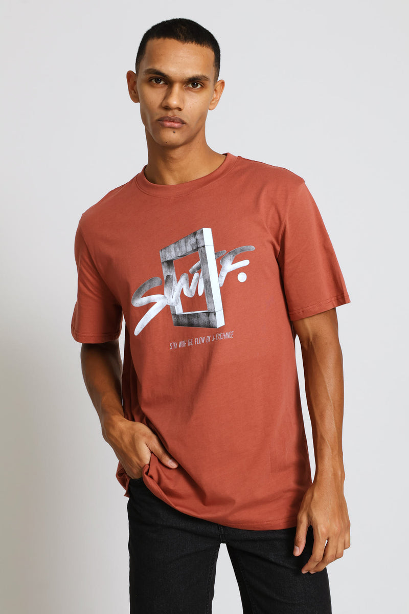 Swft Front Print Tee - Brick