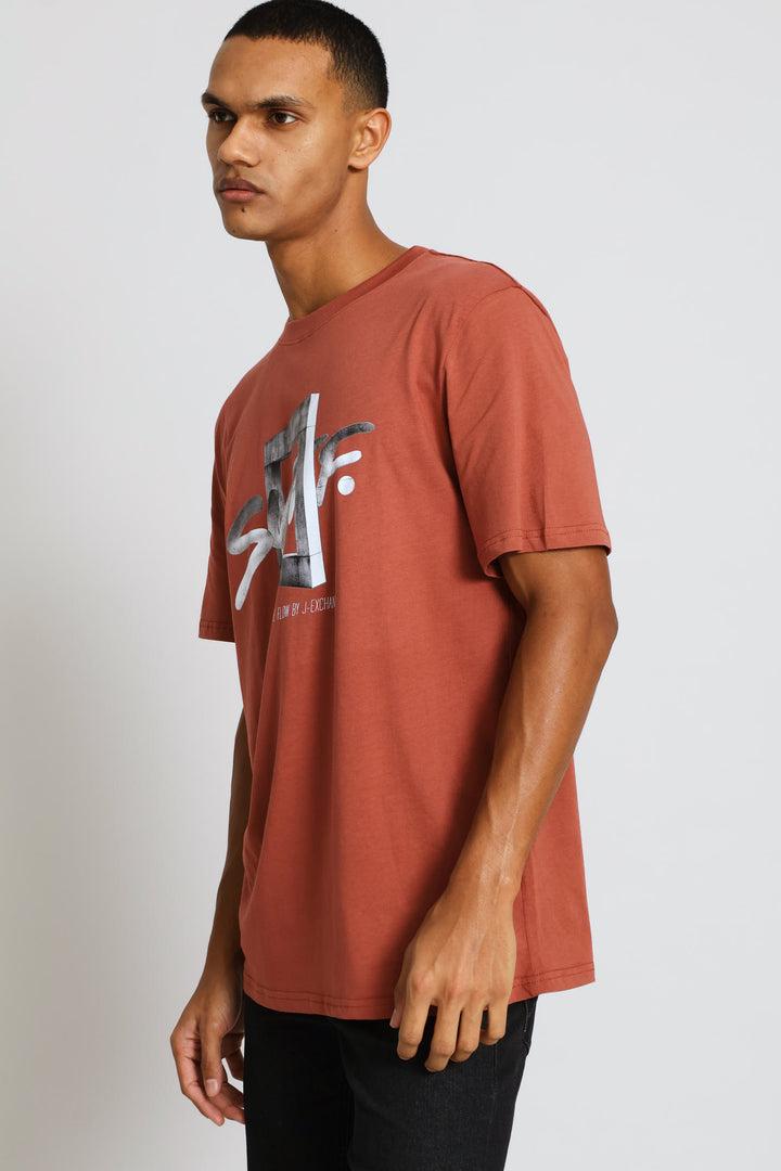 Swft Front Print Tee - Brick