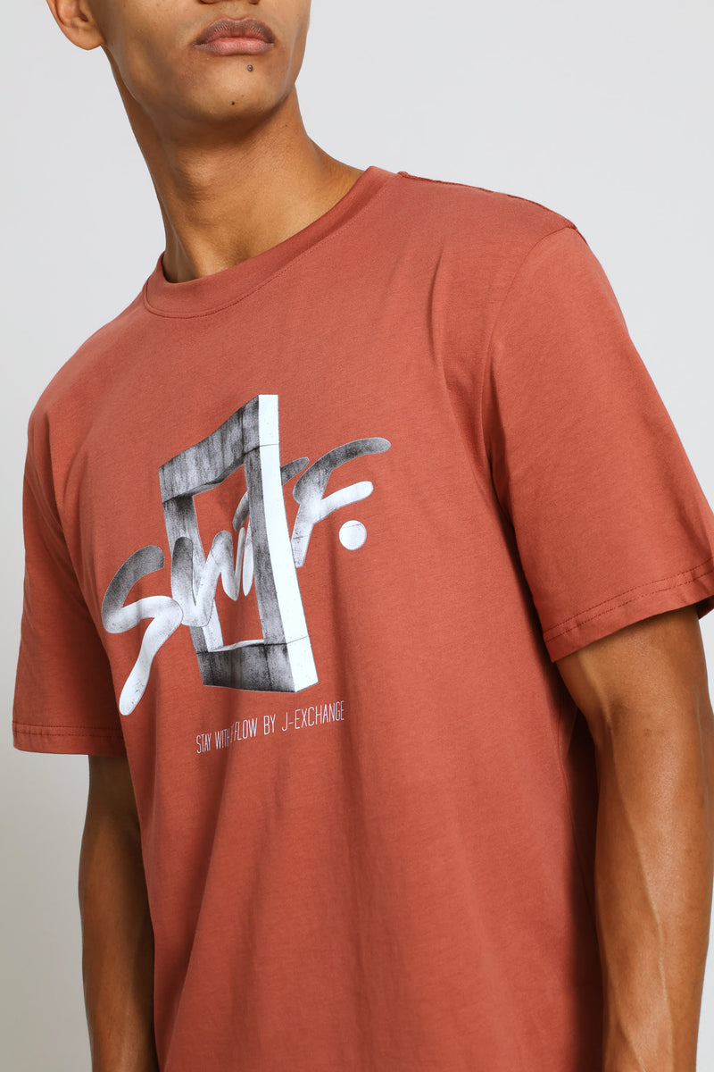 Swft Front Print Tee - Brick