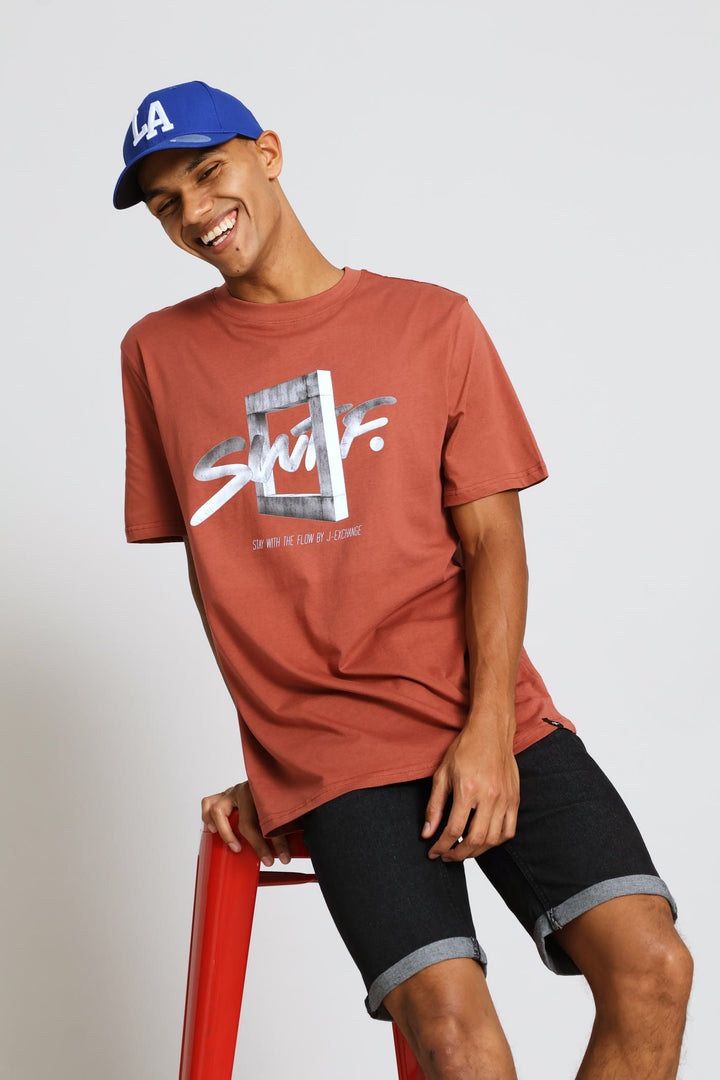 Swft Front Print Tee - Brick