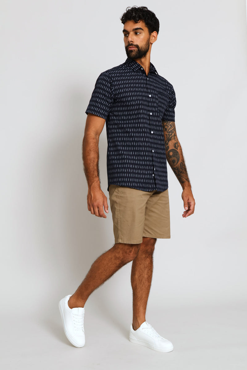 Stitch Print Shirt - Navy