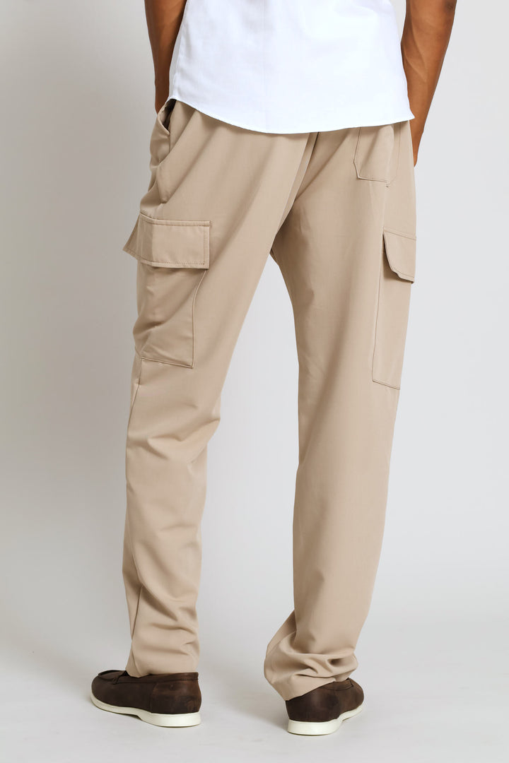 Pull On Smart Cargo Trouser - Stone