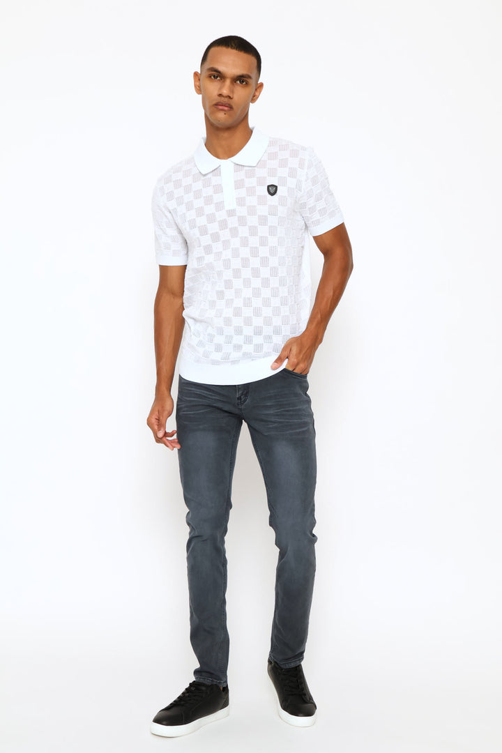 Cuba Knit Golfer - White