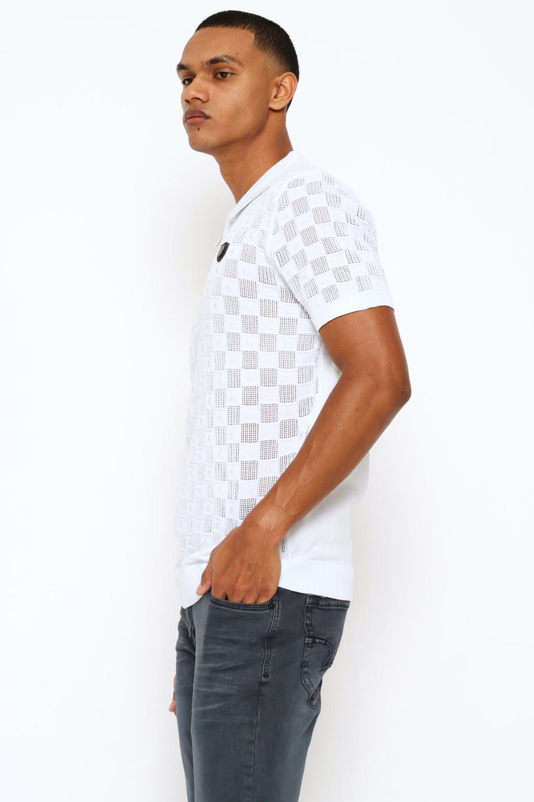 Cuba Knit Golfer - White