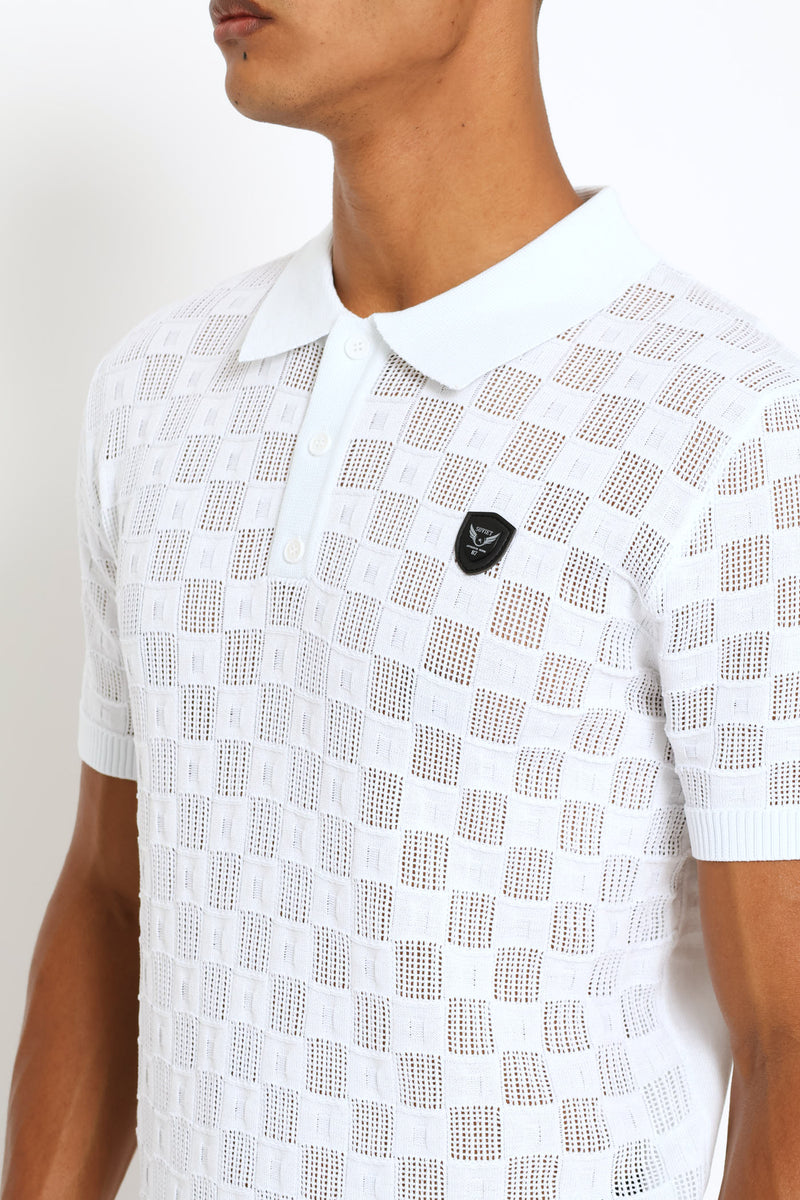 Cuba Knit Golfer - White