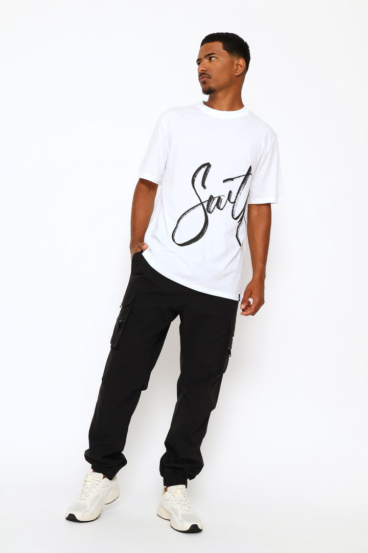 Cargo Zip Pocket Jogger - Black