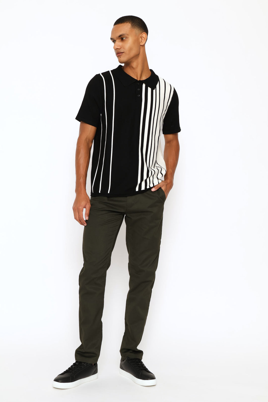 Stretch Knit Golfer - Black