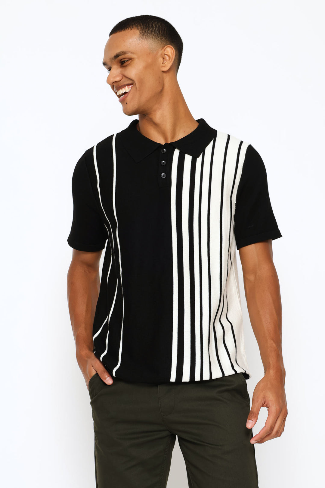 Stretch Knit Golfer - Black