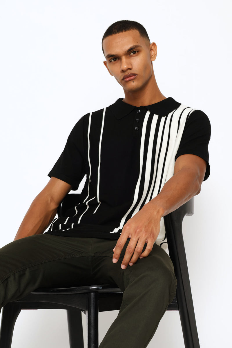 Stretch Knit Golfer - Black