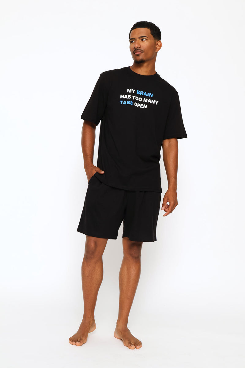 Plain Knit Shorts - Black