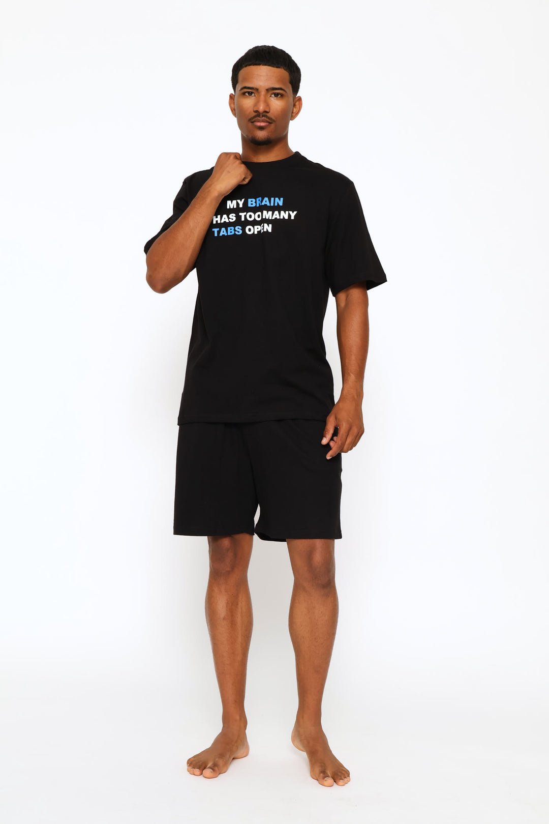 My Brain Slogan Tee - Black