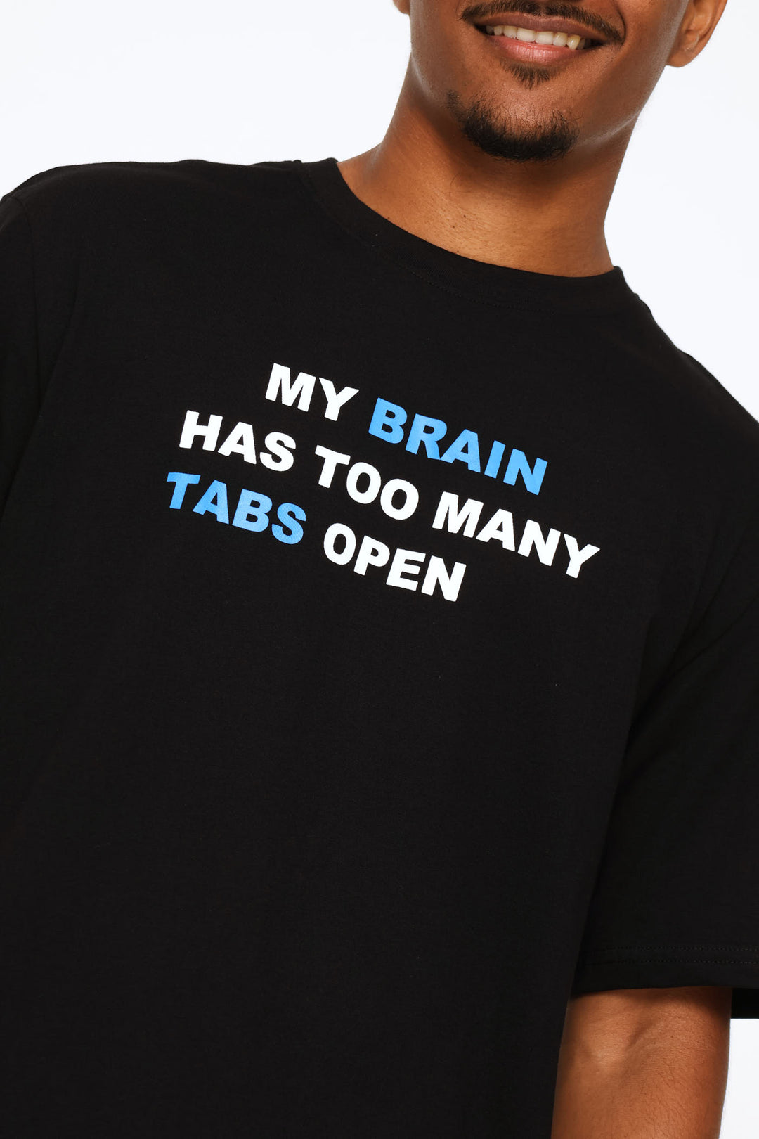 My Brain Slogan Tee - Black