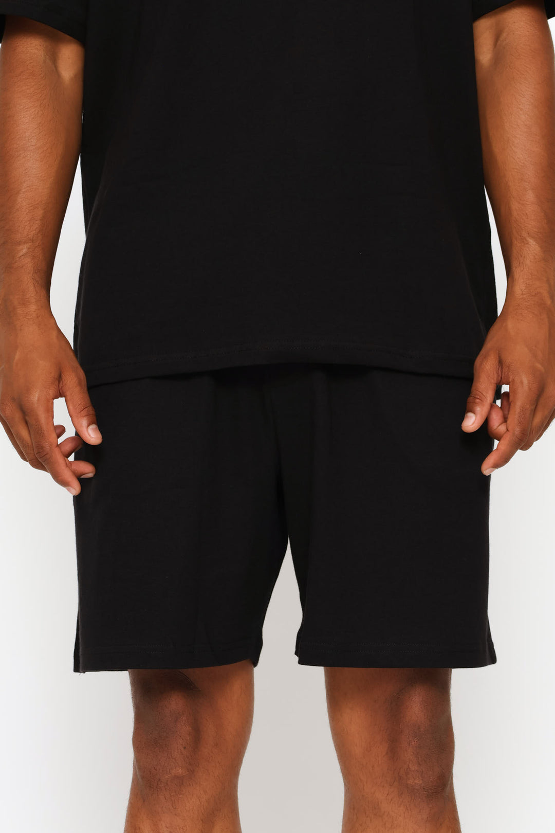 Plain Knit Shorts - Black