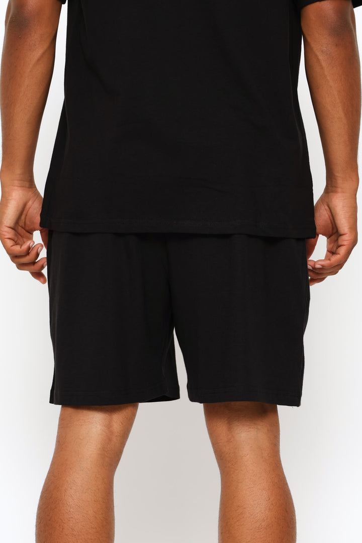 Plain Knit Shorts - Black