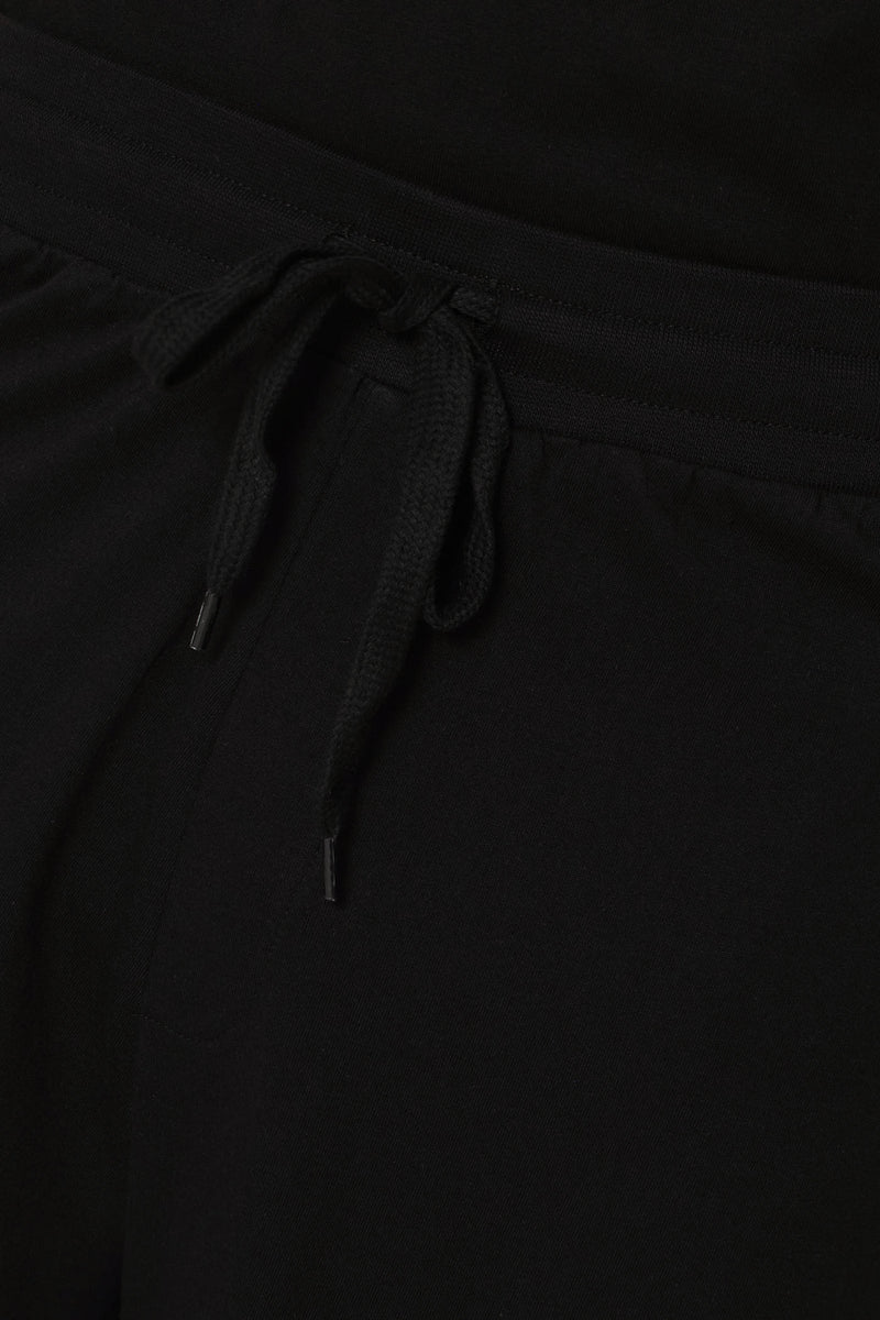 Plain Knit Shorts - Black