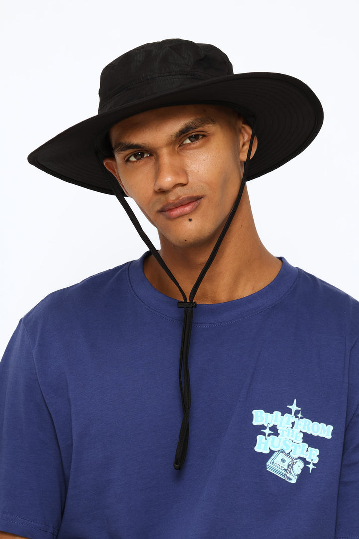Big Rim Fisherman Bucket Hat - Black
