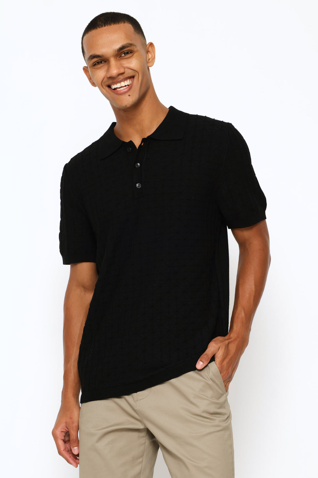 Diamond Geo Textured Golfer - Black