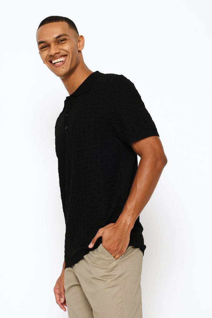 Diamond Geo Textured Golfer - Black