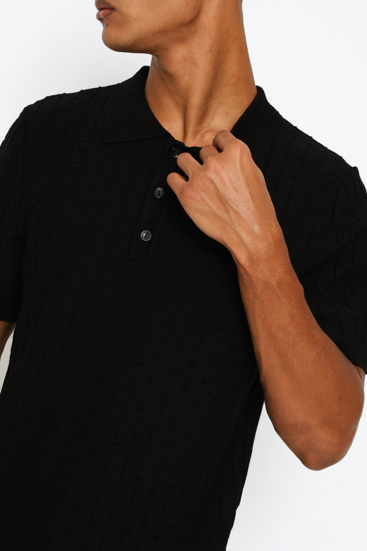 Diamond Geo Textured Golfer - Black