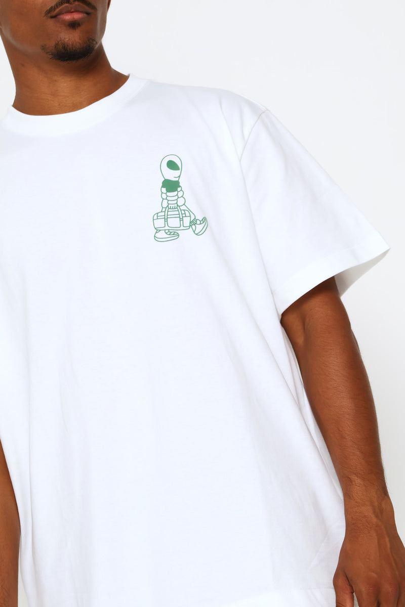 Alien Relaxed Graphic Tee - White