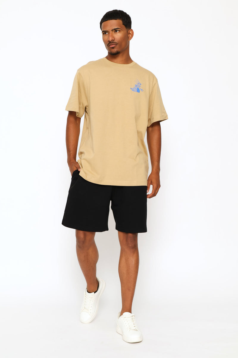 Mountain Celebration Relaxed Graphic Tee - Khaki