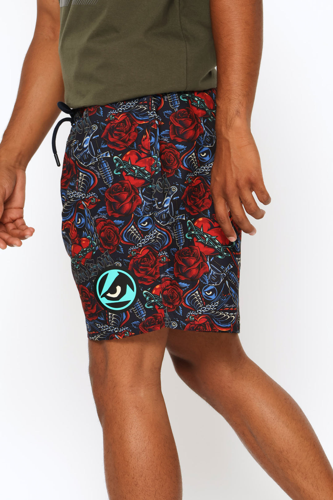 Tattoo Gun Swim Shorts - Red