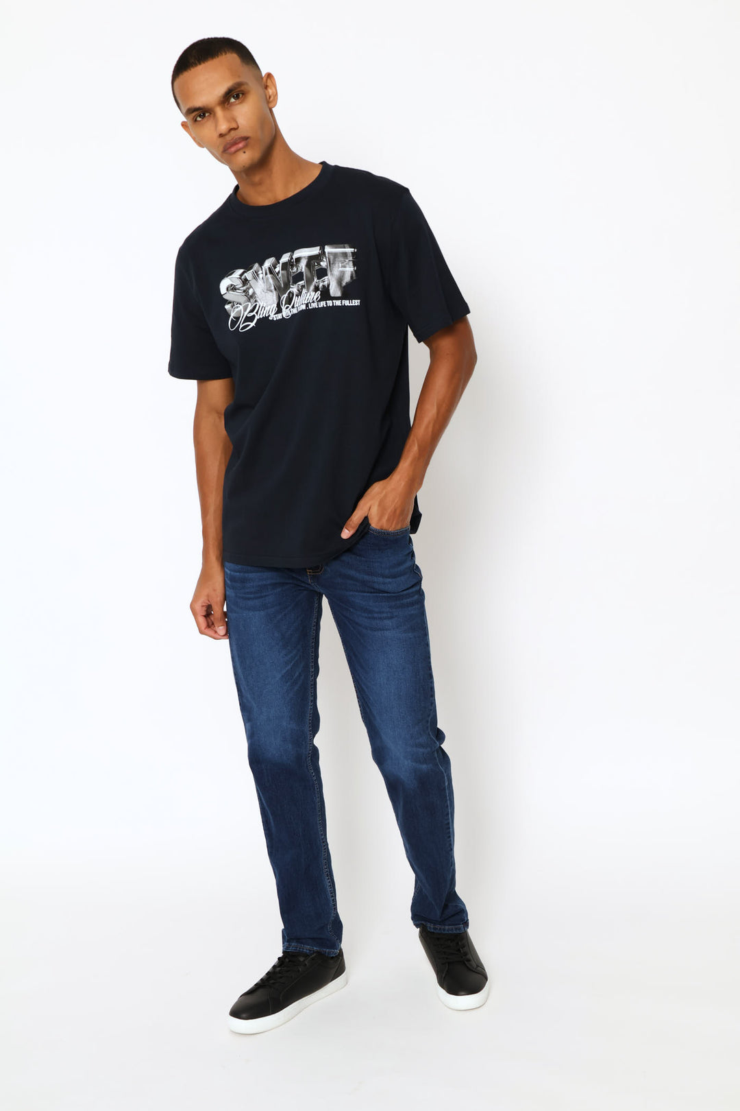 3D Swft Print Tee - Navy