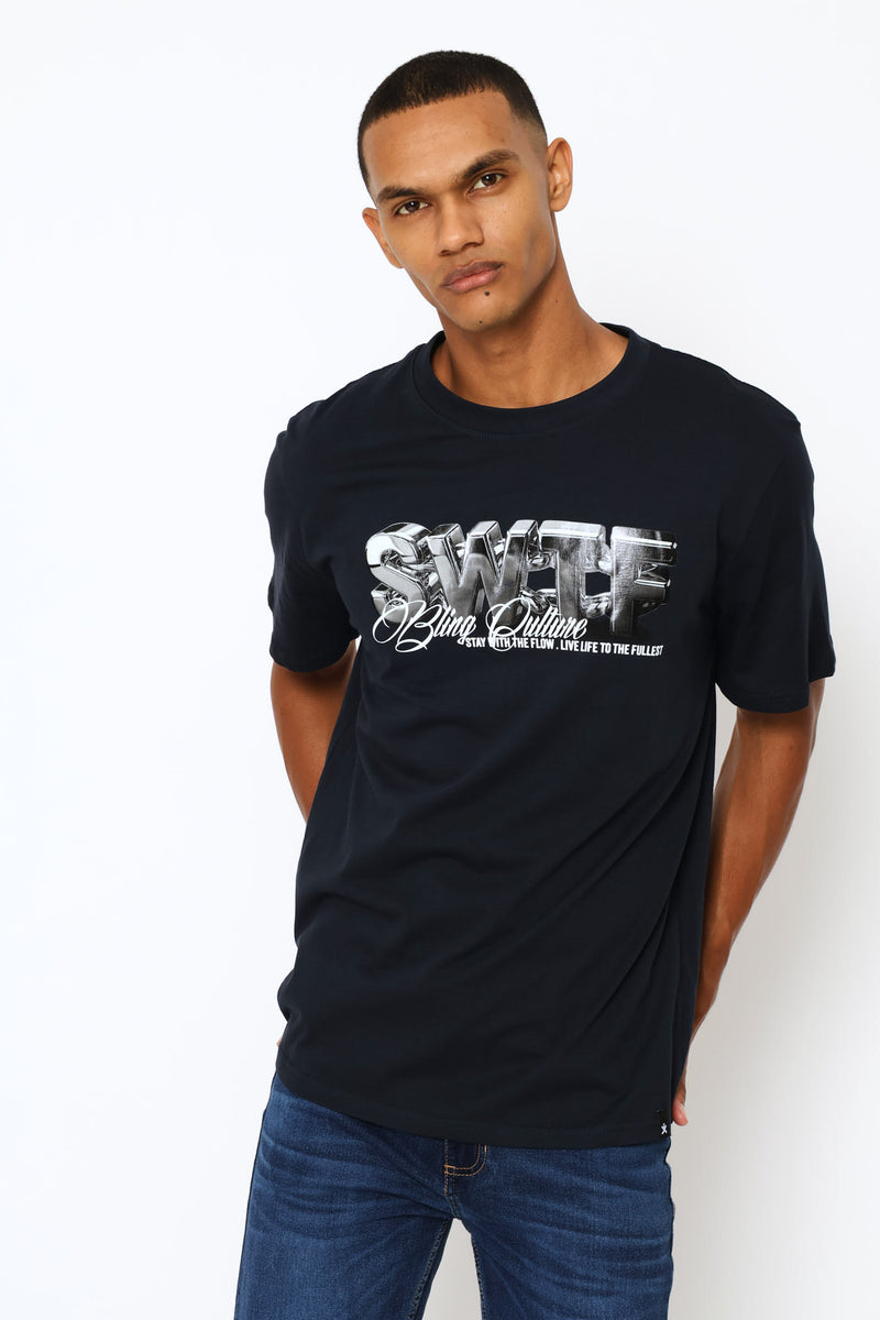 3D Swft Print Tee - Navy