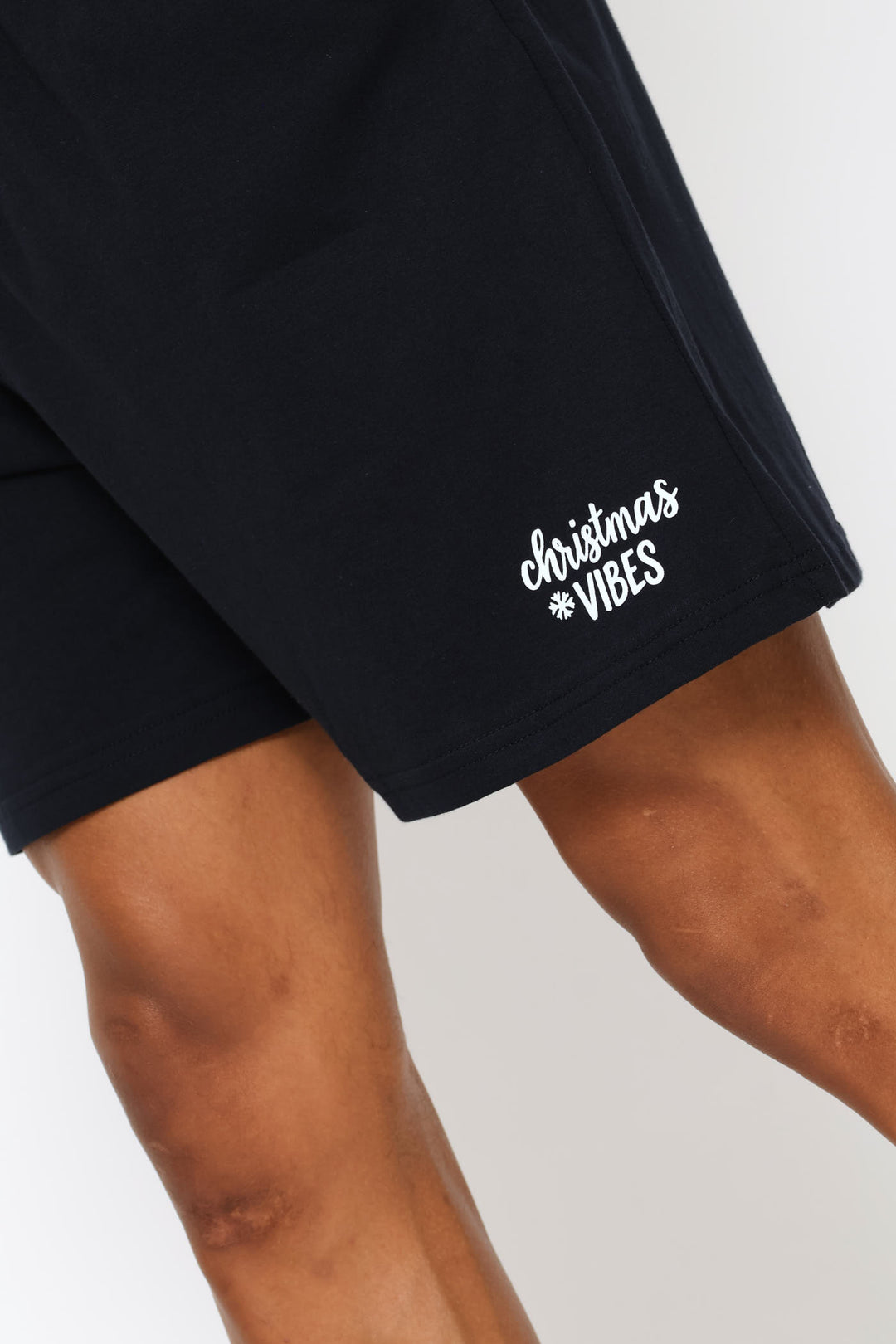 Christmas Vibes Knit Shorts - Navy